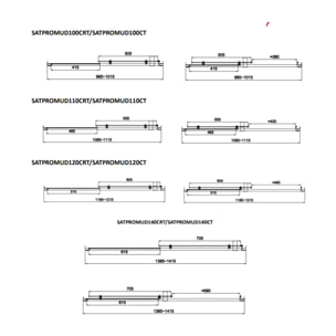 SAT PROJECT  Porte de douche 110x185cm coulissante avec profilé noir mat (SATPROMUD110CT)