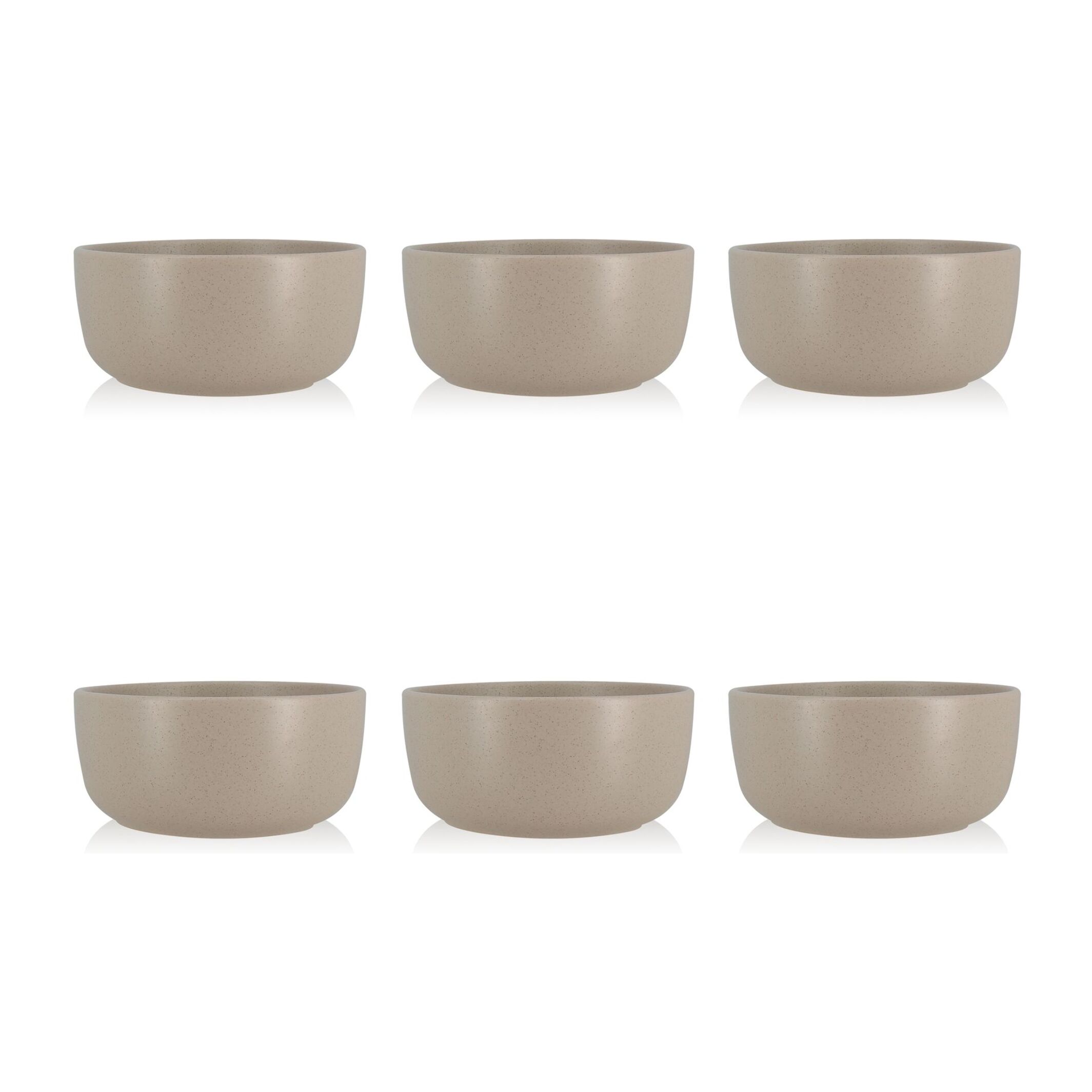 Lot de 6 assiettes creuses gris en grès 15cm ARITA