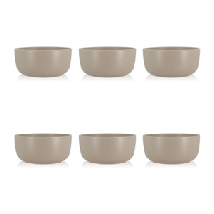 Lot de 6 assiettes creuses gris en grès 15cm ARITA