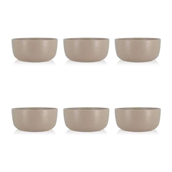 Lot de 6 assiettes creuses gris en grès 15cm ARITA