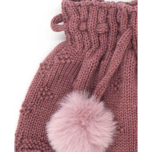 Ranita con pompón de pelo ecológico malva