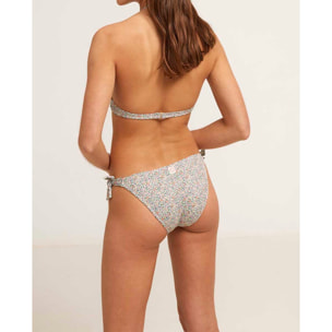Top de bikini halter con estampado de flores