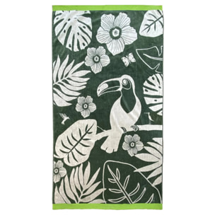 Serviette de plage éponge velours Jacquard Musia 100x175 470 g/m²