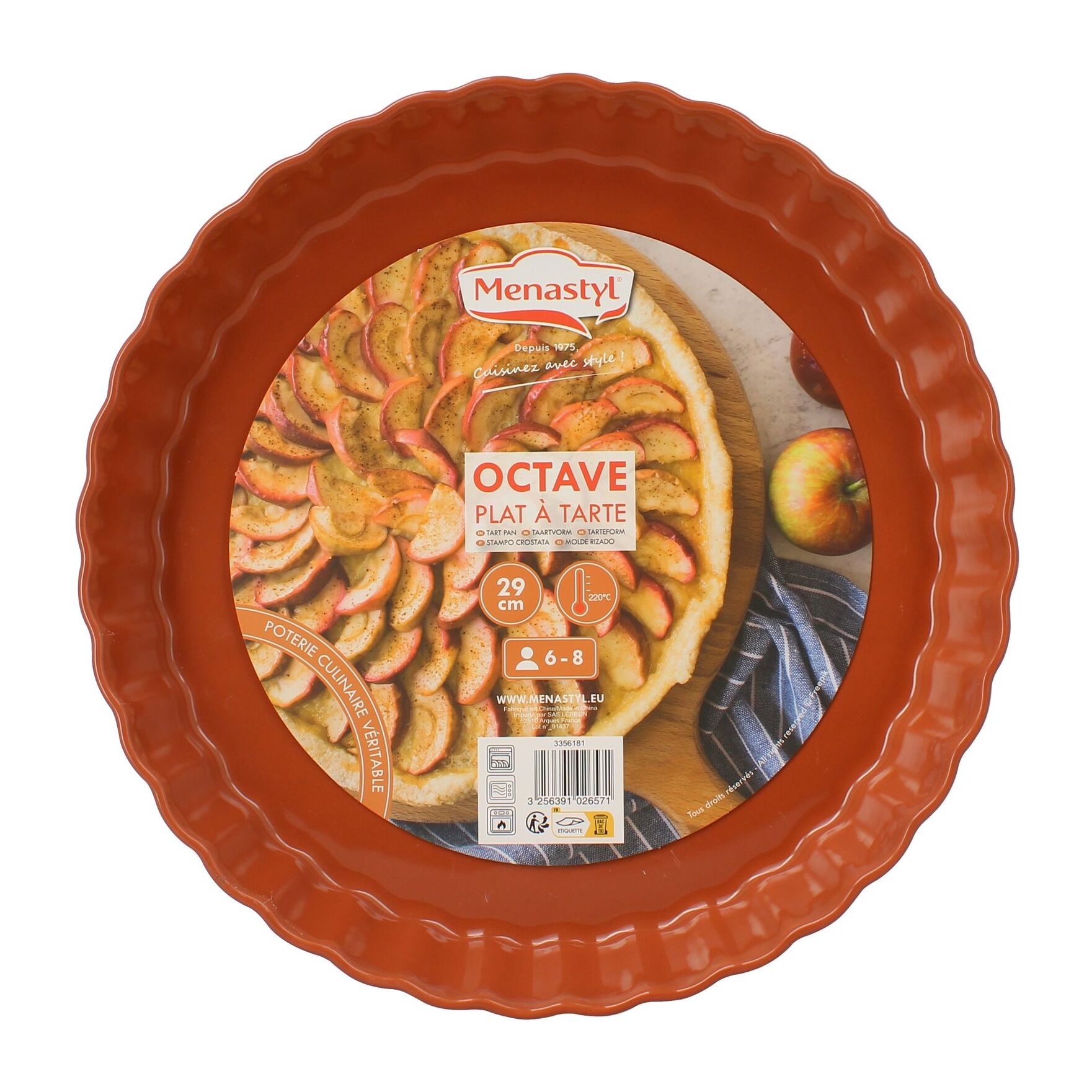 Tourtière D29cm en grès terracotta OCTAVE