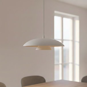 Lampada a sospensione BABEL in acciaio bianco opaco