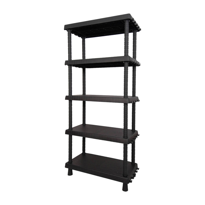 Armadio da esterno Goshenita, Scaffale outdoor, Armadietto multiuso a 3 ripiani, 100% Made in Italy, Antracite, 72x35h165 cm