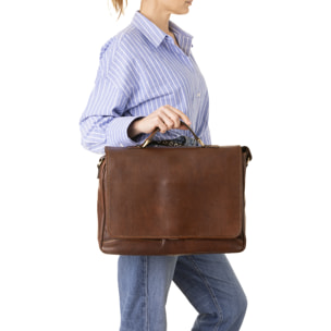 Borsa a mano  unisex In Vera pelle Made in Italy 40x30x9 cm