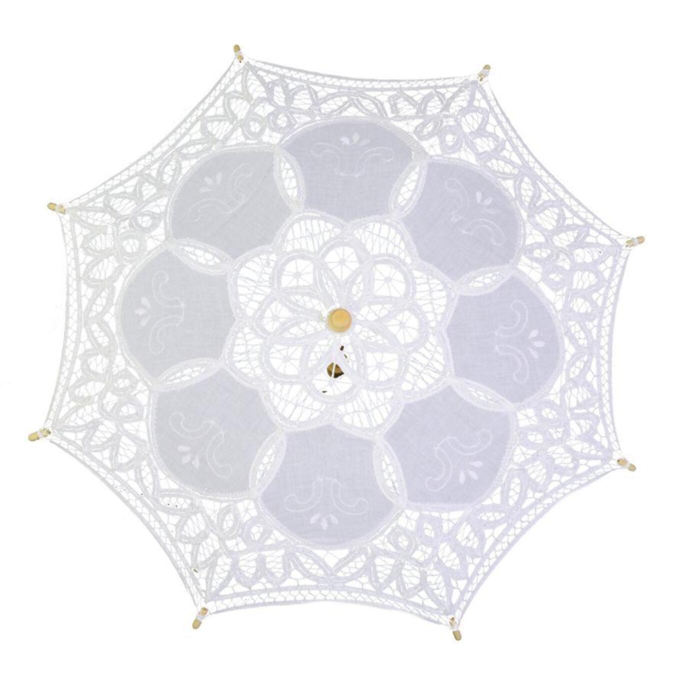 Ombrello in pizzo bianco cmø60x44