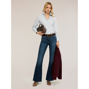 Motivi - Camicia in popeline a righe - Azzurro