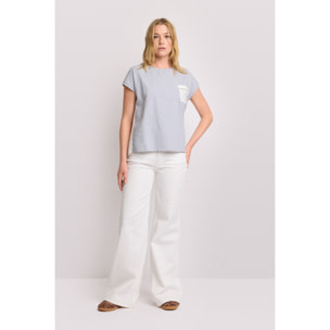 Kocca - T-shirt con taschino Donna, Tinta unita, Girocollo