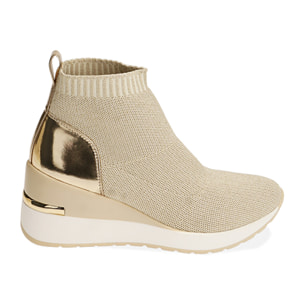 Slip-on oro, zeppa 7 cm