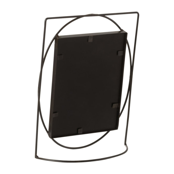 J-Line cadre photo Rectangle - métal/verre - marron foncé - large
