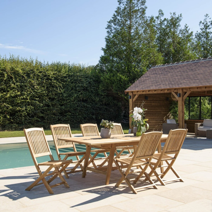 FUN - Salon de jardin en teck 8/10 personnes
