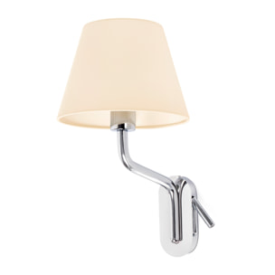 ETERNA Lampe applique avec lecteur gauche chrome/beige