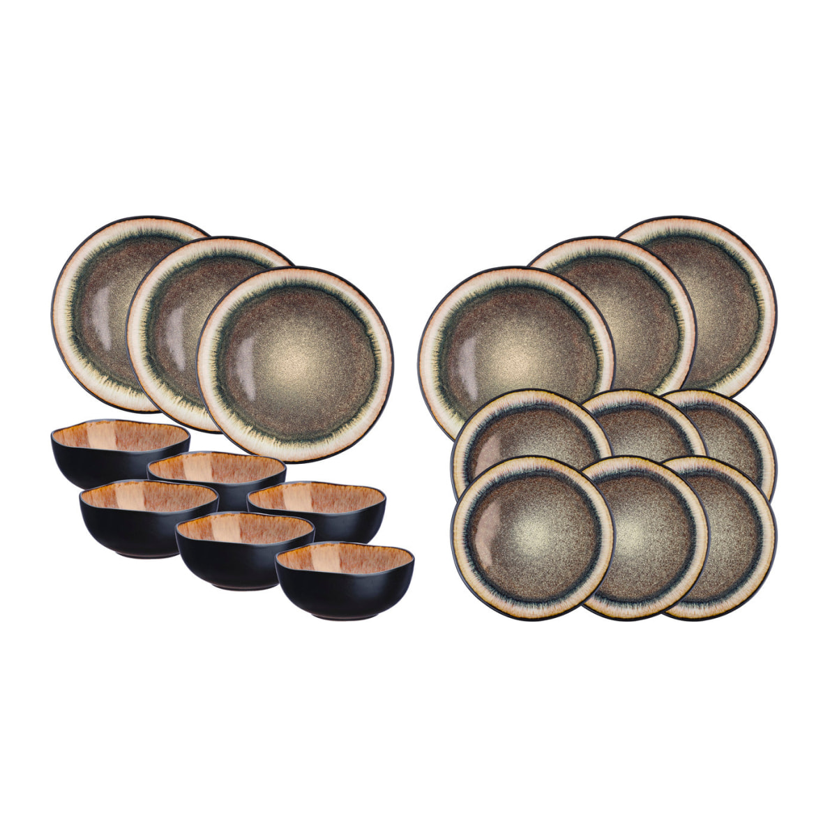 Service Les Essentiels IRIS - 18 pièces - Marron sauvage