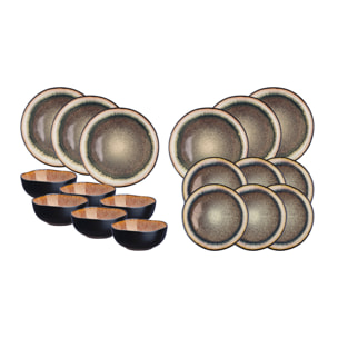 Service Les Essentiels IRIS - 18 pièces - Marron sauvage