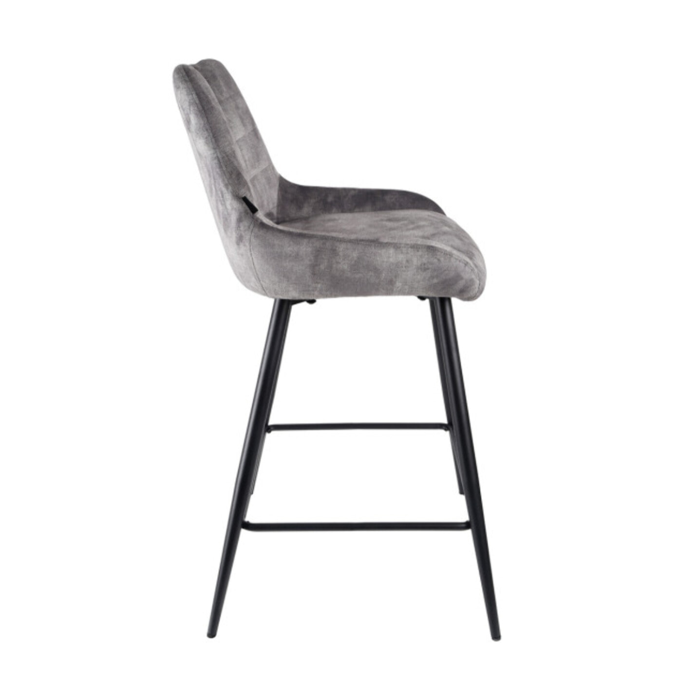 Chaise de bar en velours avec poignée et pieds en métal - ROSA 2