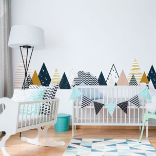 Stickers muraux enfants - Décoration chambre bébé - Autocollant Sticker mural géant enfant montagnes scandinaves VENKA