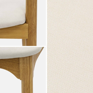 Lot de 2 tabourets de bar bois d'hévéa naturel et tissu. L58.8 x P46.5 x H95.5cm - Athena