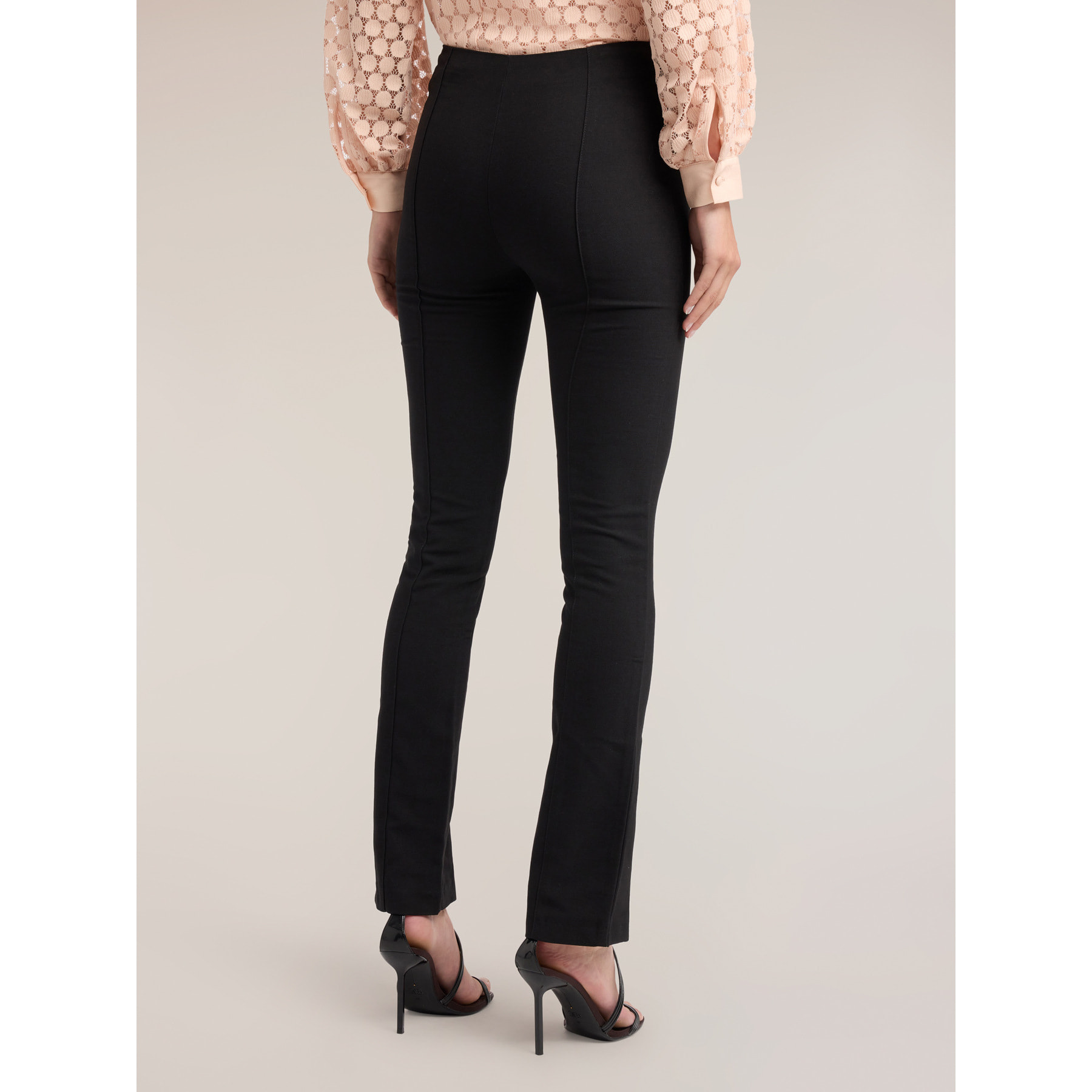 Motivi - Pantaloni slim in cady con spacco - Nero