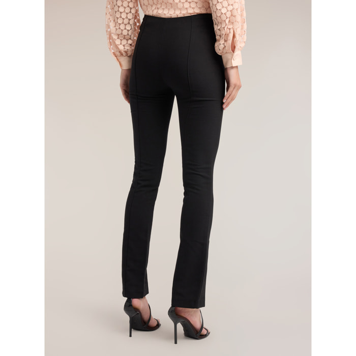 Motivi - Pantaloni slim in cady con spacco - Nero