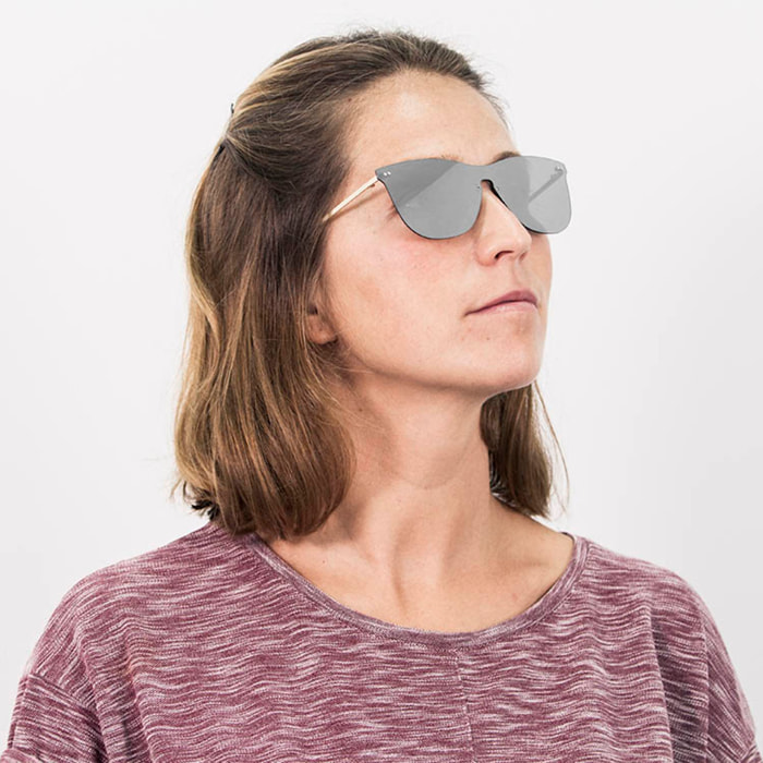 Gafas de sol PALO ALTO ARLES - Plana espacial revo plata / Gris espacial y patillas de metal dorado