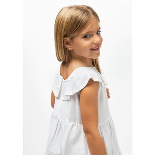 Vestido de Niña Volante Blanco