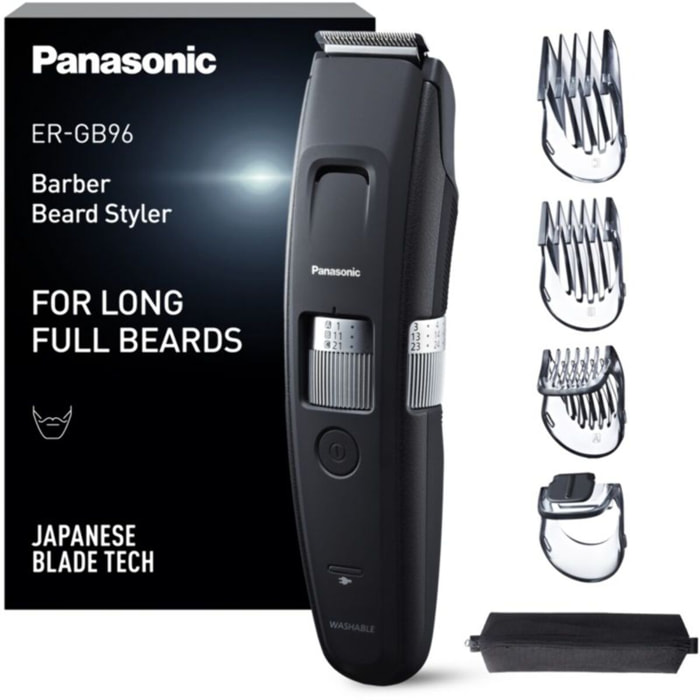 Tondeuse barbe PANASONIC ER-GB96-K503, molette réglable, 58 hauteurs de coupe, précision 0,5 mm, autonomie 50 mn