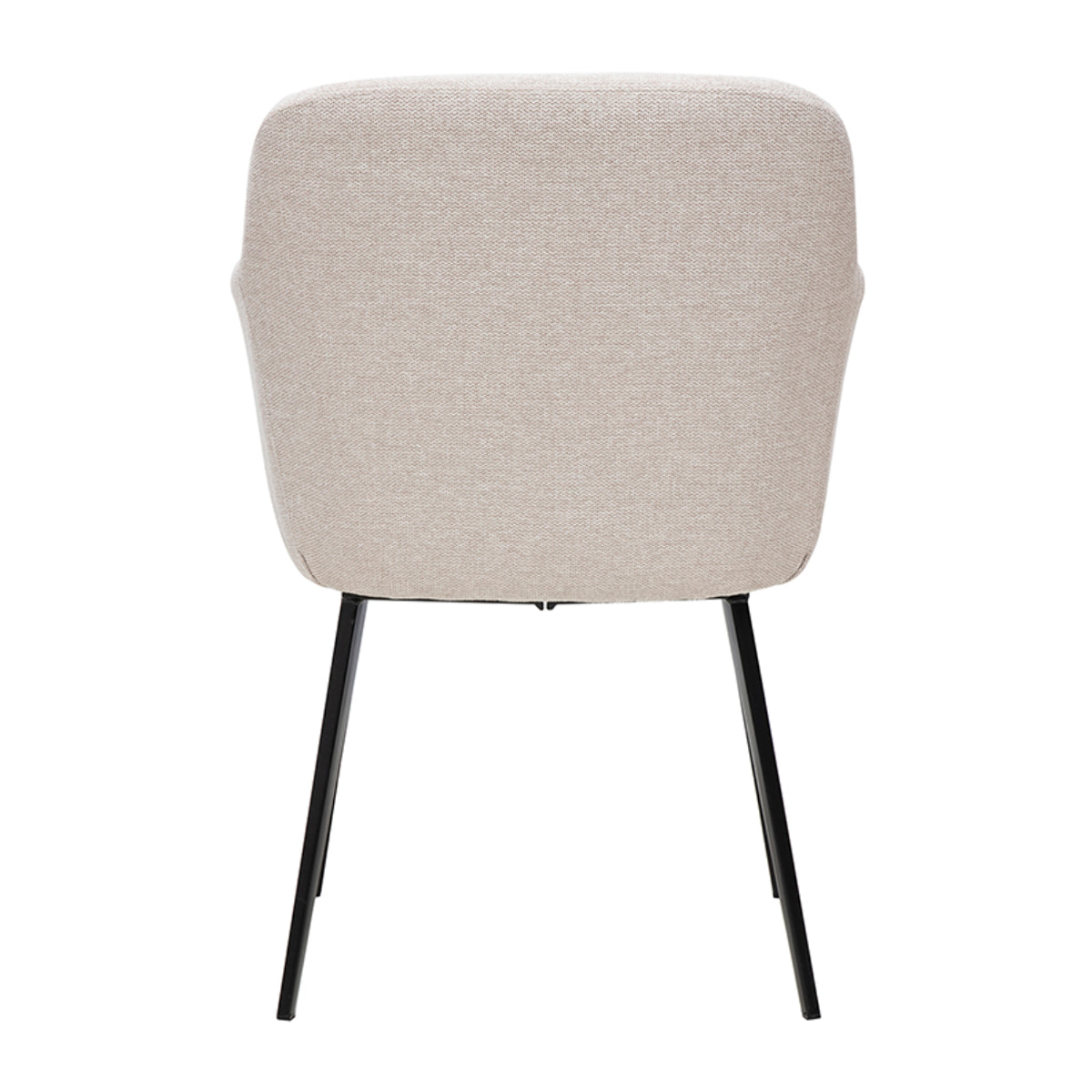 Chaises en tissu effet velours texturé beige et métal noir (lot de 2) AMIKA