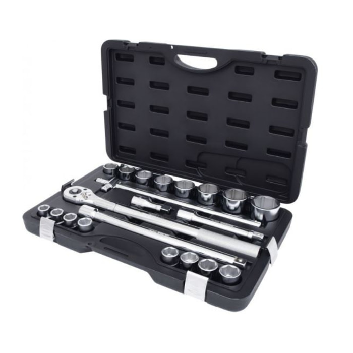 Coffret de douilles 6 pans métriques et accessoires 3/4'' KS TOOLS - 21 pièces - 911.0721
