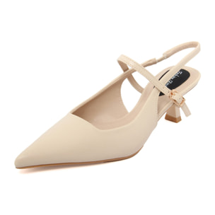 Slingback Donna colore Beige-Altezza tacco:6,5cm