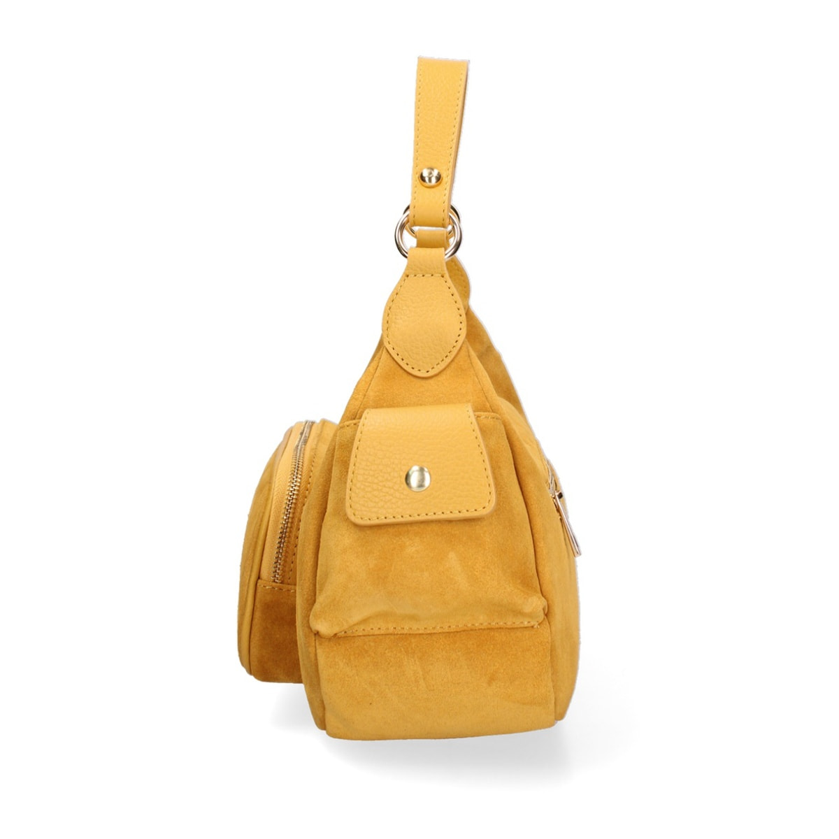 Borsa a spalla da donna Made in Italy - Modello Ardena - Pelle scamosciata - 30.0 x 17.0 x 12.0 cm