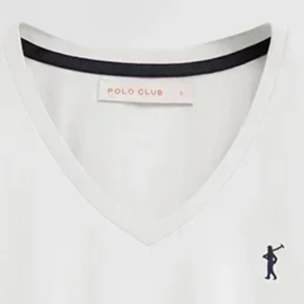 Pack mujer de dos camisetas negra y blanca de manga corta y cuello pico con bordado Rigby Go