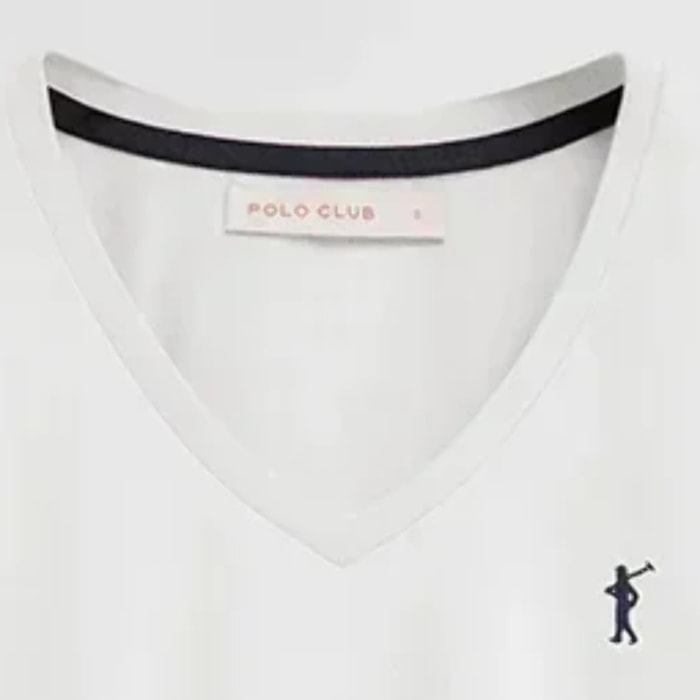 Pack mujer de dos camisetas negra y blanca de manga corta y cuello pico con bordado Rigby Go