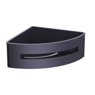 Panier d'angle pour la douche en acier inoxydable 16,5cm, Noir (SATDPOLROHMC)
