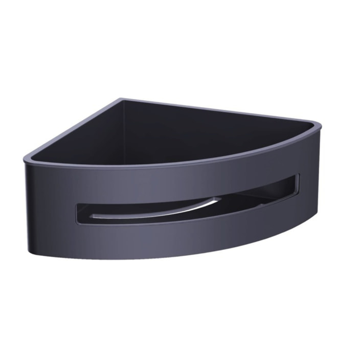 Panier d'angle pour la douche en acier inoxydable 16,5cm, Noir (SATDPOLROHMC)