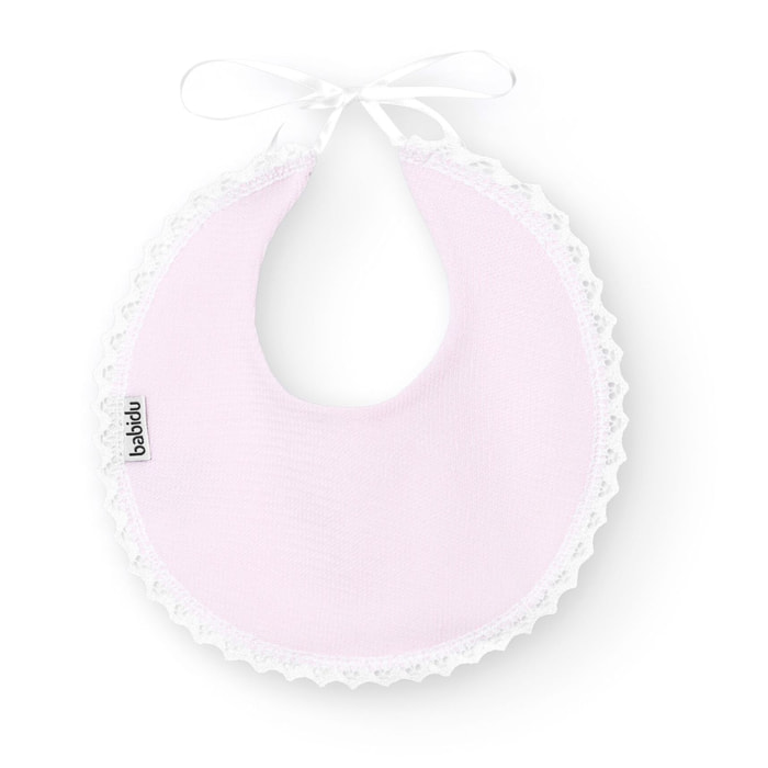 Babero Redondo Puntilla Canutillo 03 Rosa Talla Uni