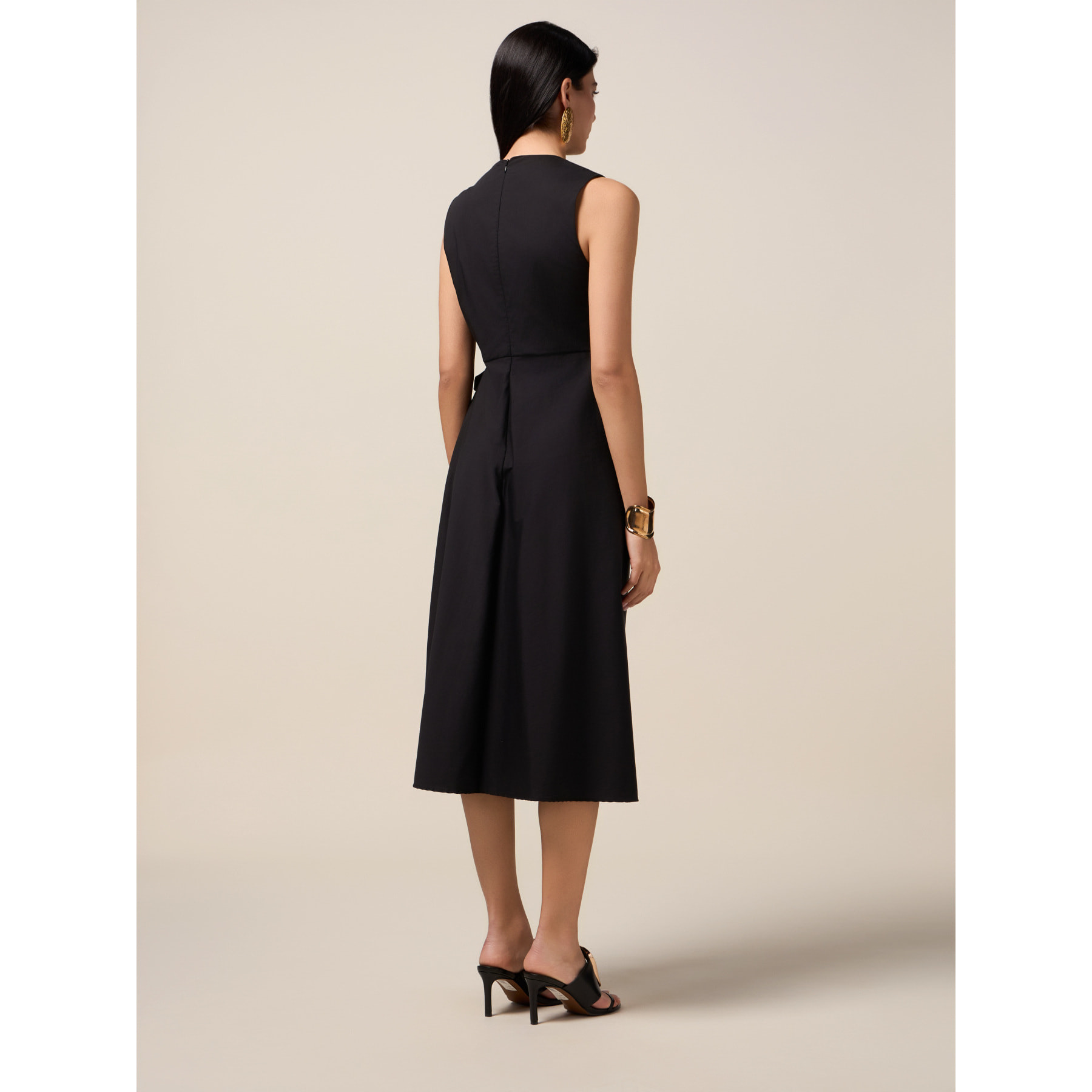 Oltre - Vestido midi con lazo lateral - Negro