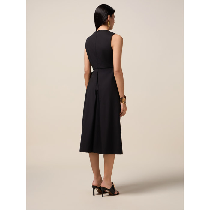 Oltre - Vestido midi con lazo lateral - Negro