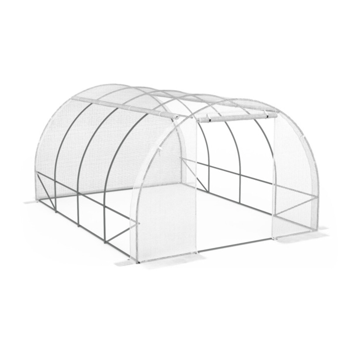 Serre tunnel de jardin 12m² blanche bâche renforcée 130 gr/m² - gamme toutes saisons