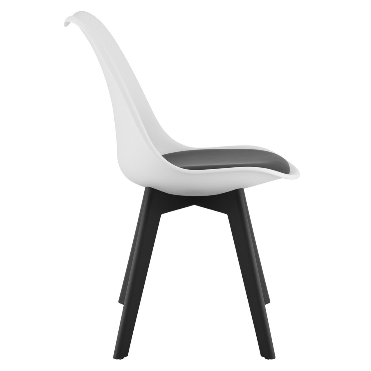 Sedia Mark Bianco e Nero con Cuscino in Ecopelle