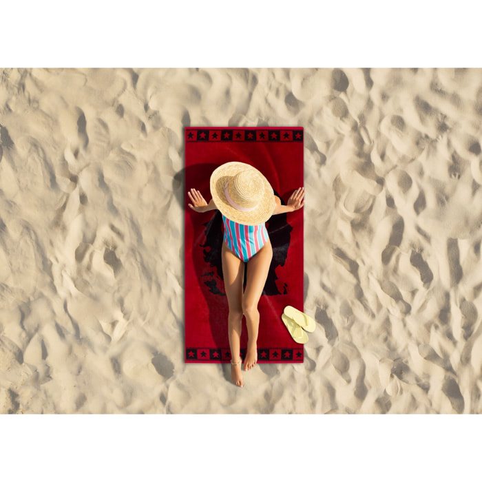 Telo Mare Spugna Jacquard Spiaggia Disegno Che