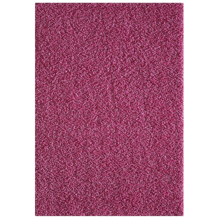 Grand tapis Shaggy longues mêches Nuni motif uni et couleur rose