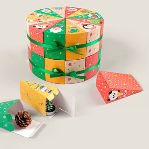 Cajas para montar y rellenar. Calendario de adviento, 24 unidades. Incluyen cinta para lazo. (No incluyen regalos).