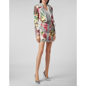 PHILIPP PLEIN Leather Biker Flowers