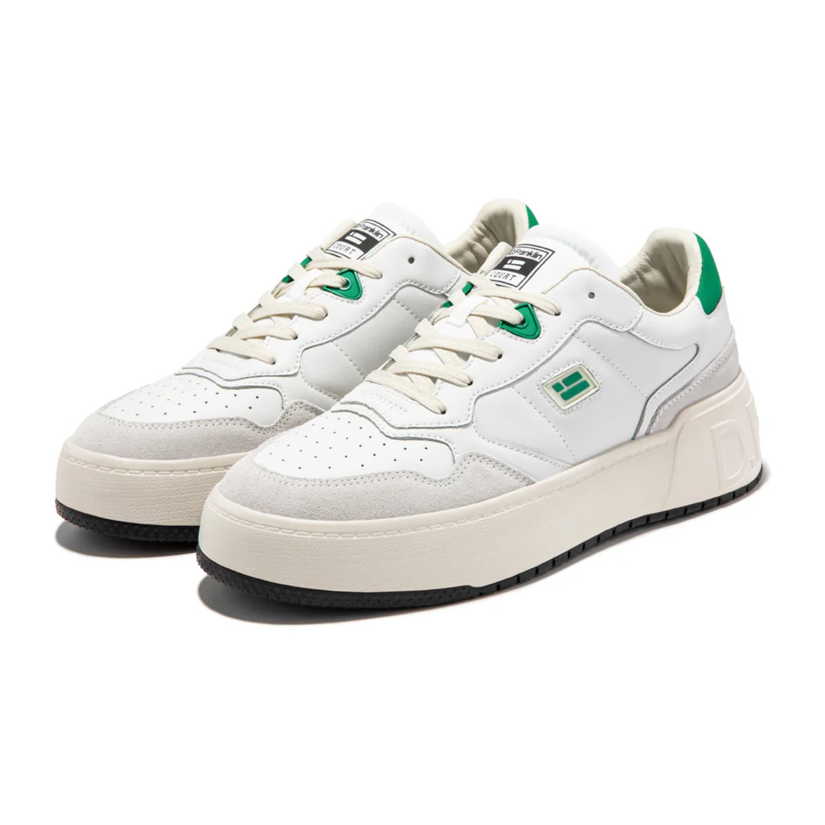 Zapatillas Casual Hombre Court Flag Basic Blanco / Verde D.Franklin