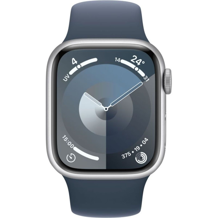 Montre connectée APPLE WATCH Serie 9 45mm Aluminium/Argent Bleu Orage M/L