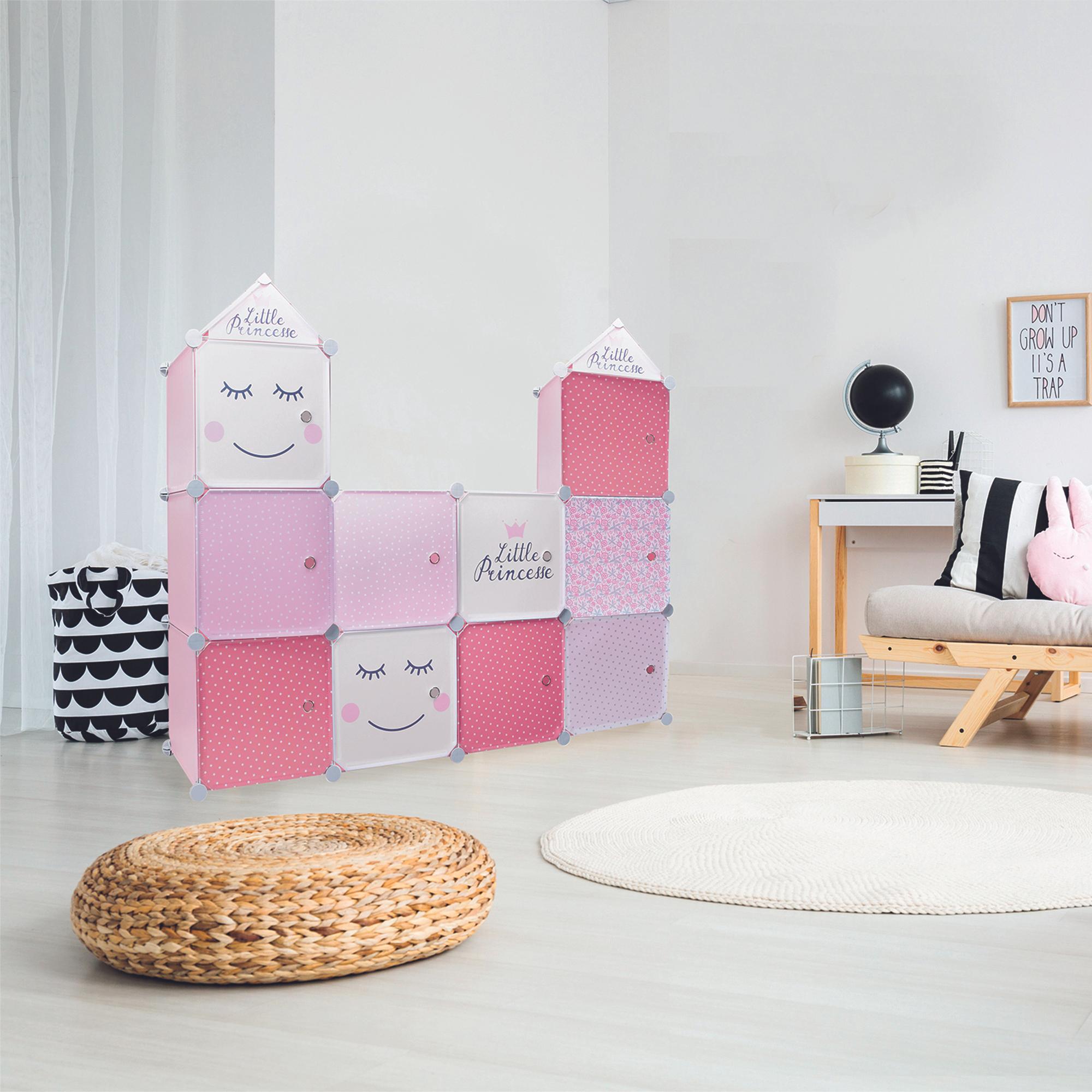 RANGEMENT ARMOIRE MODULABLE 3 CUBES FILLE