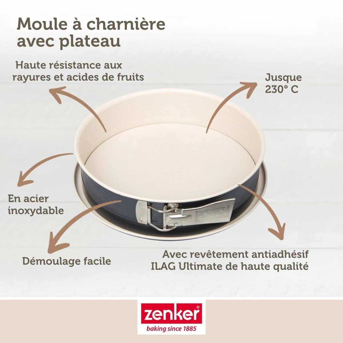 Moule à manqué à charnière Zenker Crème noir 27 cm