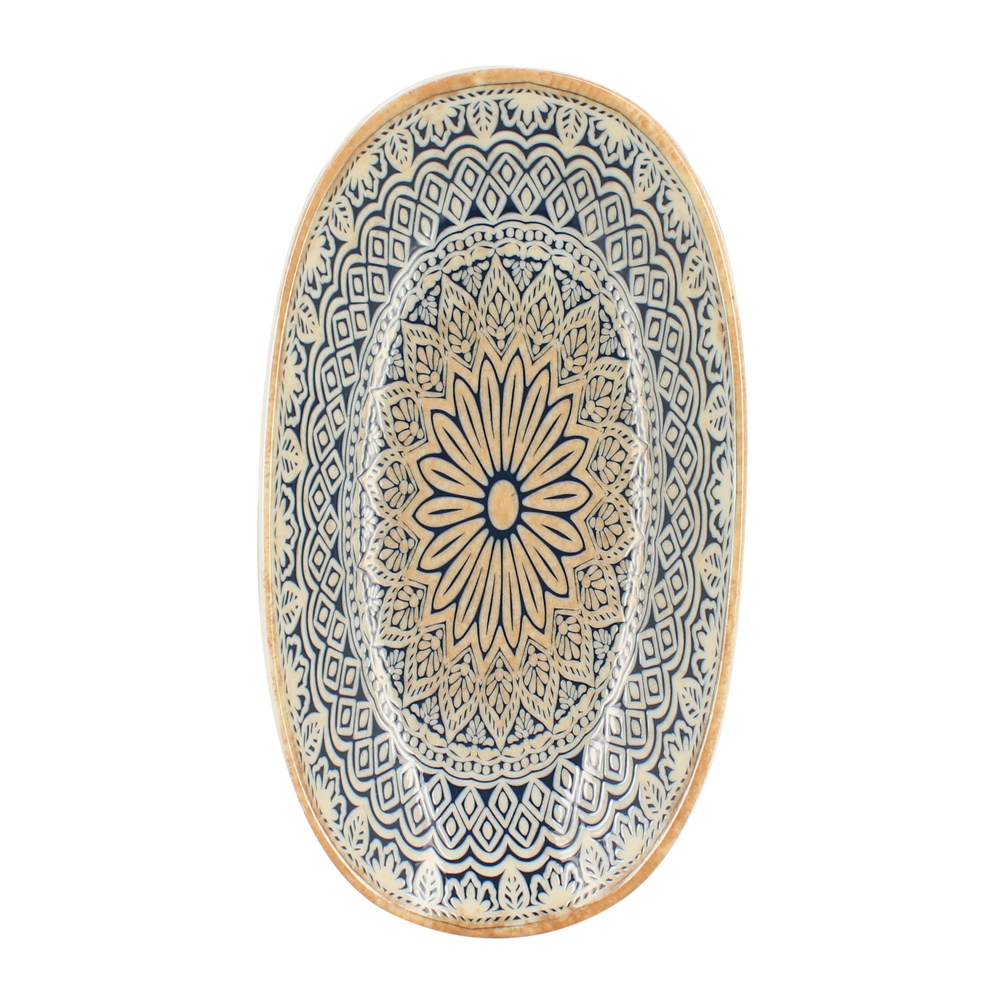 Lot de 6 assiettes de présentation en porcelaine bleue 18,5cm BYZANCE